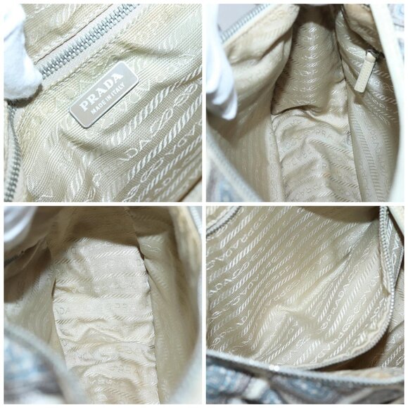 PRADA Shoulder Bag Nylon Beige Silver Auth BA4686 - Picture 15 of 16